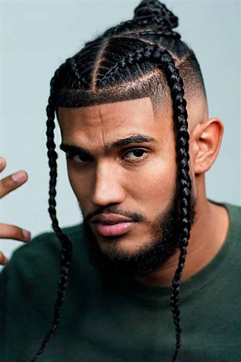 braided bun for men|men long hair braid styles.